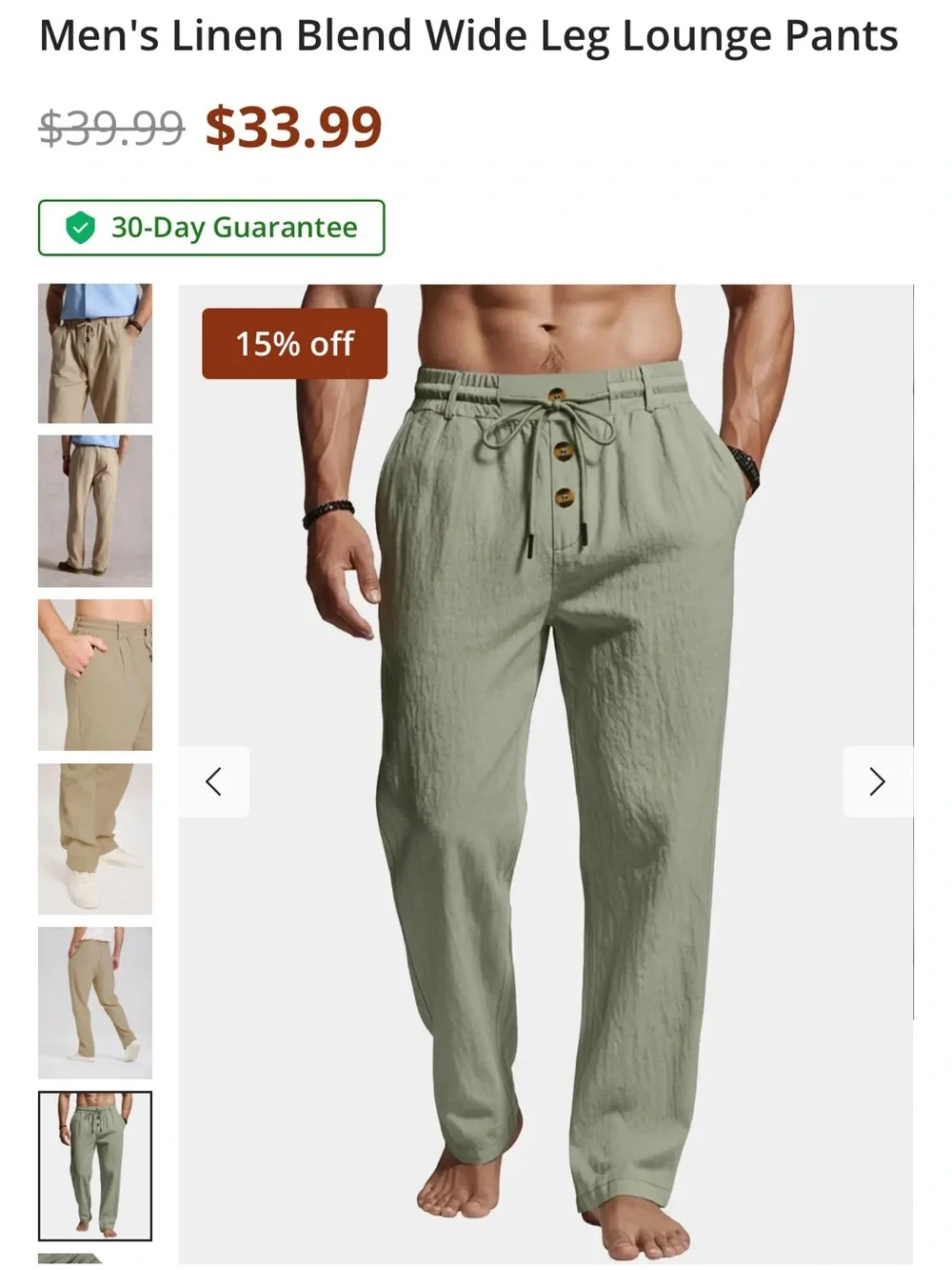 NWOT 3pc Linen Trousers Bundle Size L Button Fly Blue Tan Resort Capsule